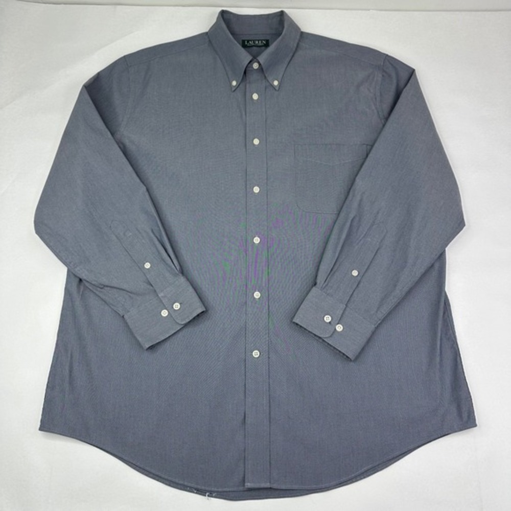 Lauren Ralph Lauren Mens XL Blue Classic Fit Button Down Shirt 17 32/33 LS